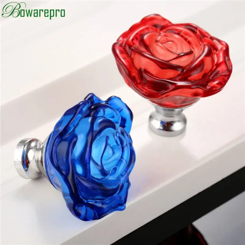 Furniture Hardware Design - Bowarepro 50MM cristal Rose verre poignée