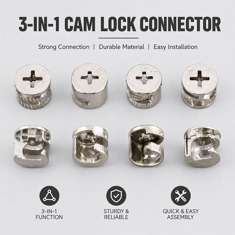 Furniture Knock Down Hardware - Connecteur à vis excentrique 3-en-1 démontable