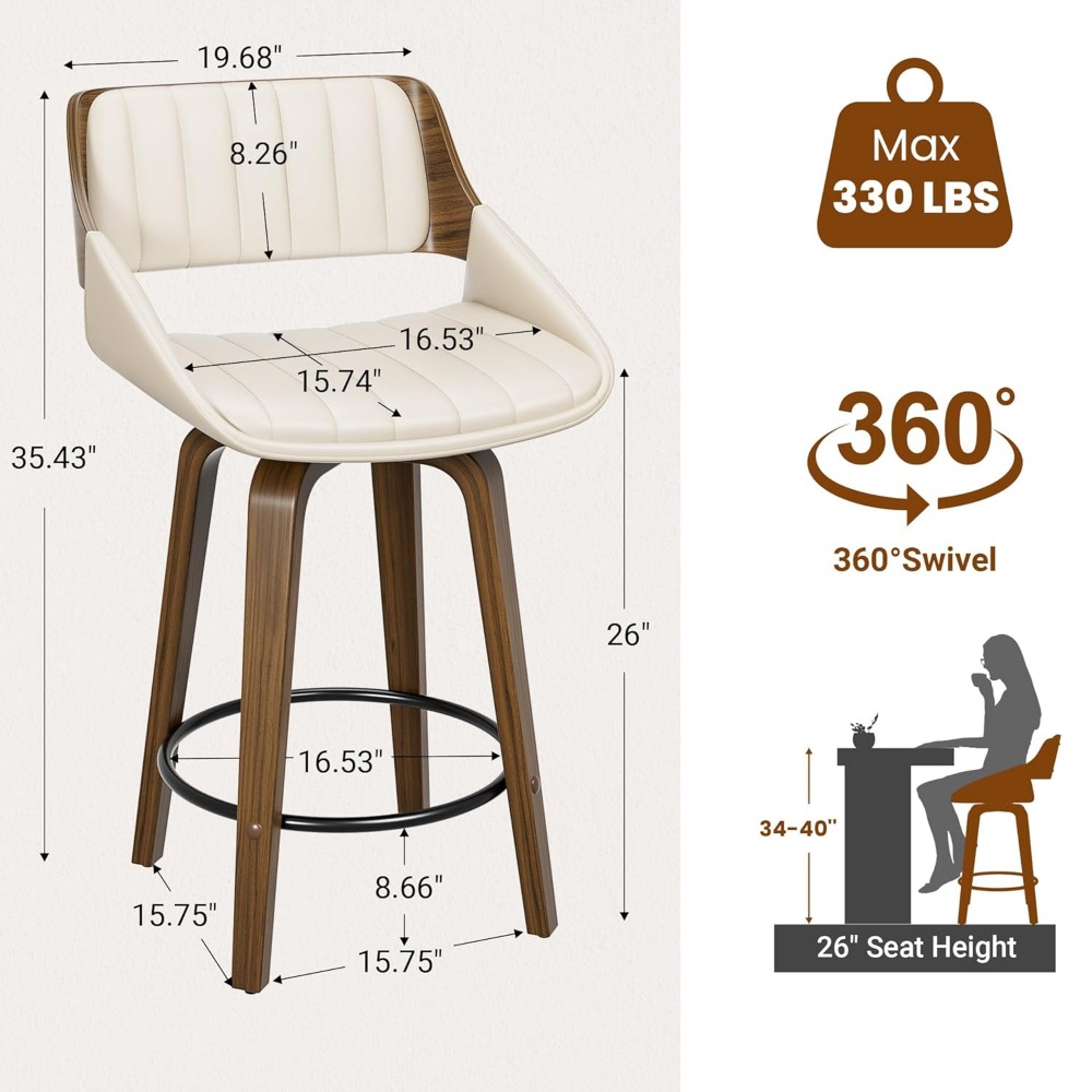 Furniture Leg Set - Ensemble de 2 tabourets de bar