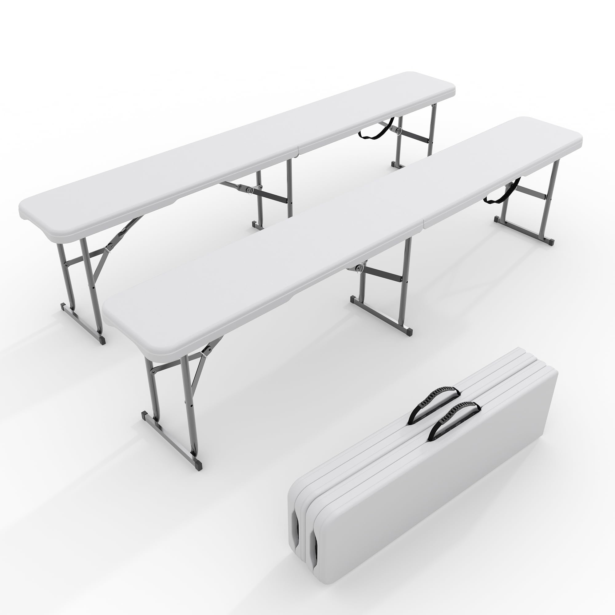 Lot de 2 bancs pliants d'extér - Furniture Hardware Design avis et prix