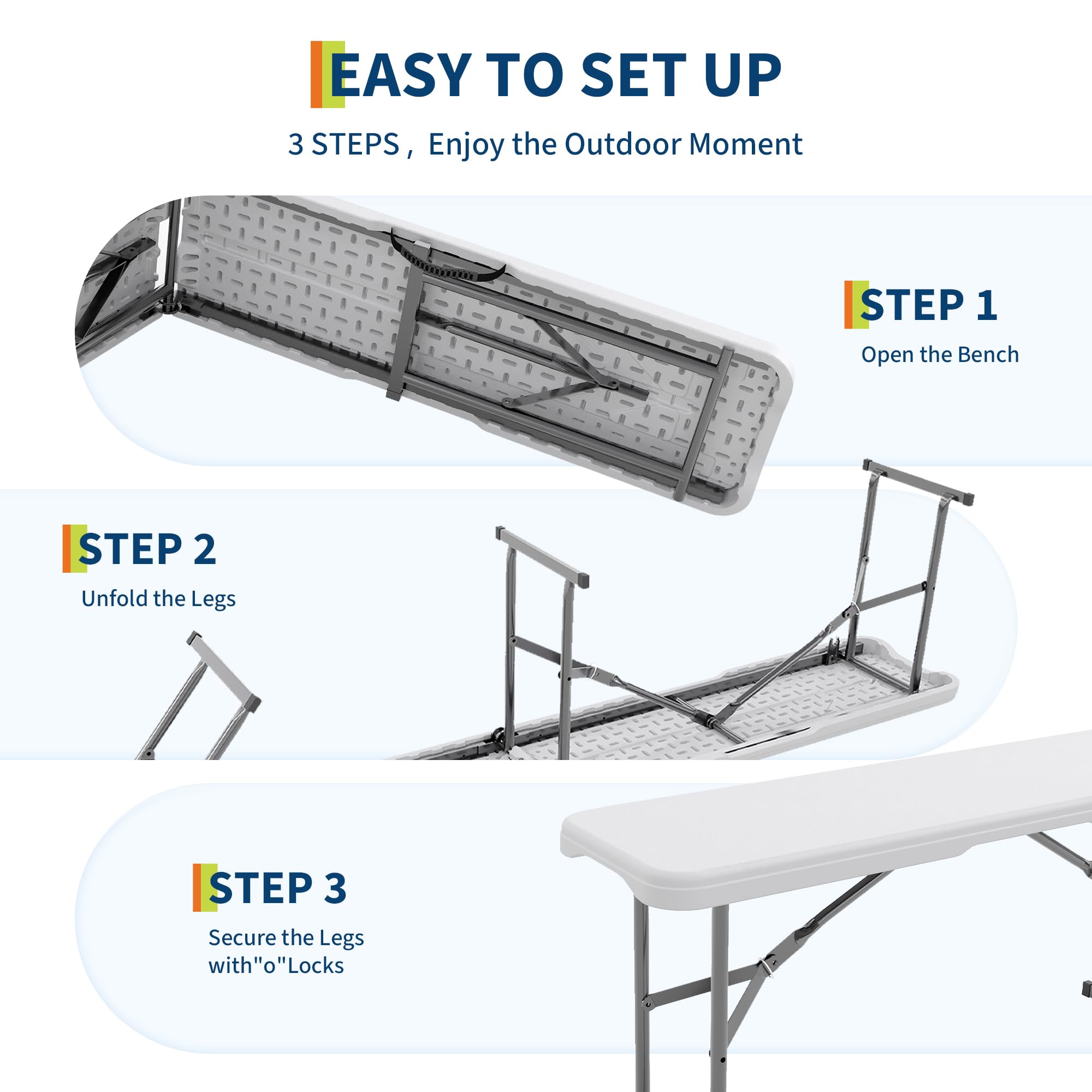 Lot de 2 bancs pliants d'extér - Furniture Hardware Design avis et prix